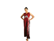 Load image into Gallery viewer, MODERN COTTON BATHIK JUMP SUIT FOR WOMEN- Maroon
