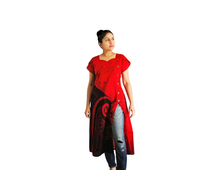 Load image into Gallery viewer, Red Bathik Rayon dress
