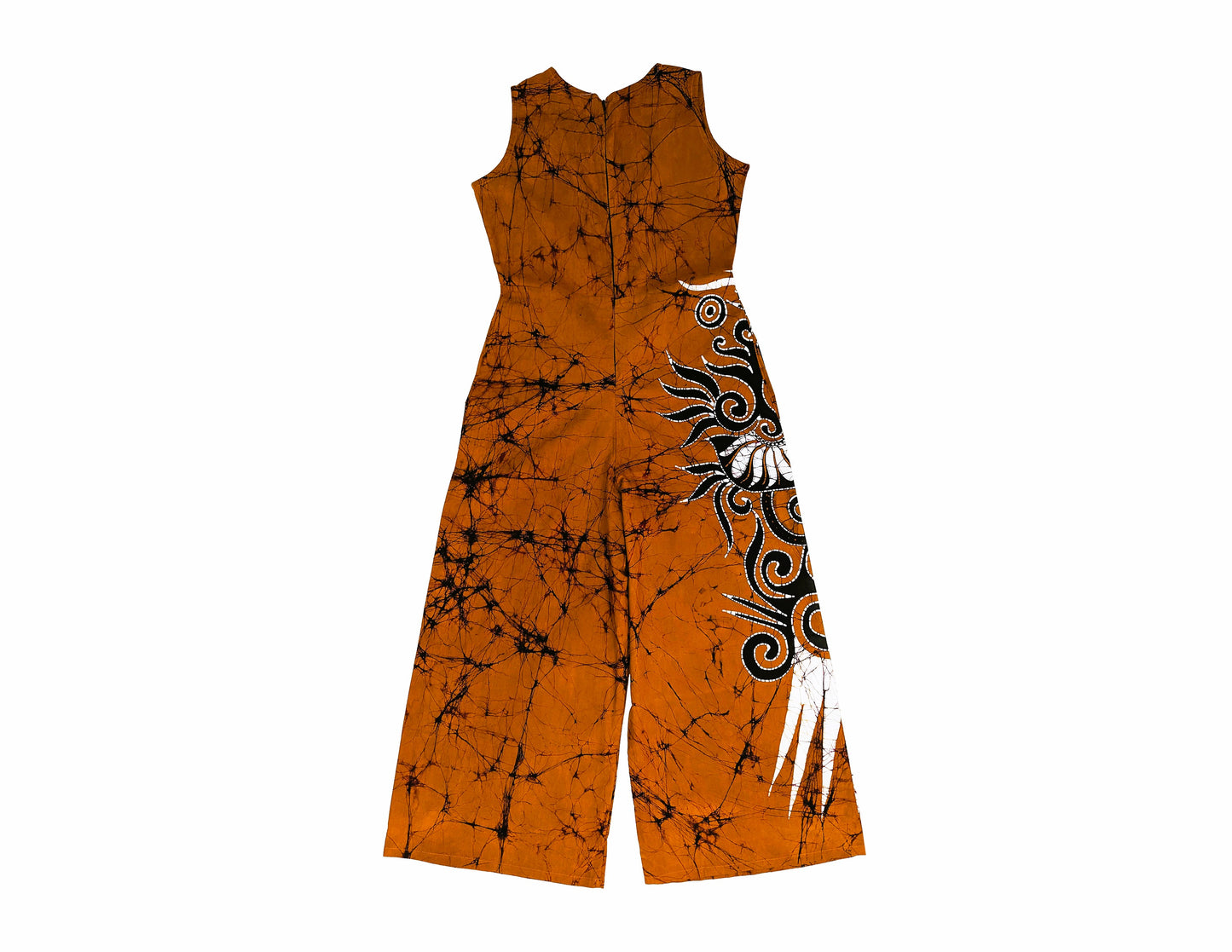 MODERN COTTON BATHIK JUMP SUIT FOR WOMEN- Brown