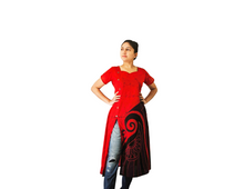 Load image into Gallery viewer, BATHIK Rayon Dress - Red color
