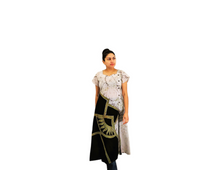 Load image into Gallery viewer, BATHIK Rayon Dress  - White, Black &amp; Green 2
