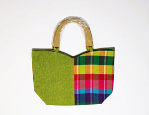 Cotton Handloom Hand bag - Light Green