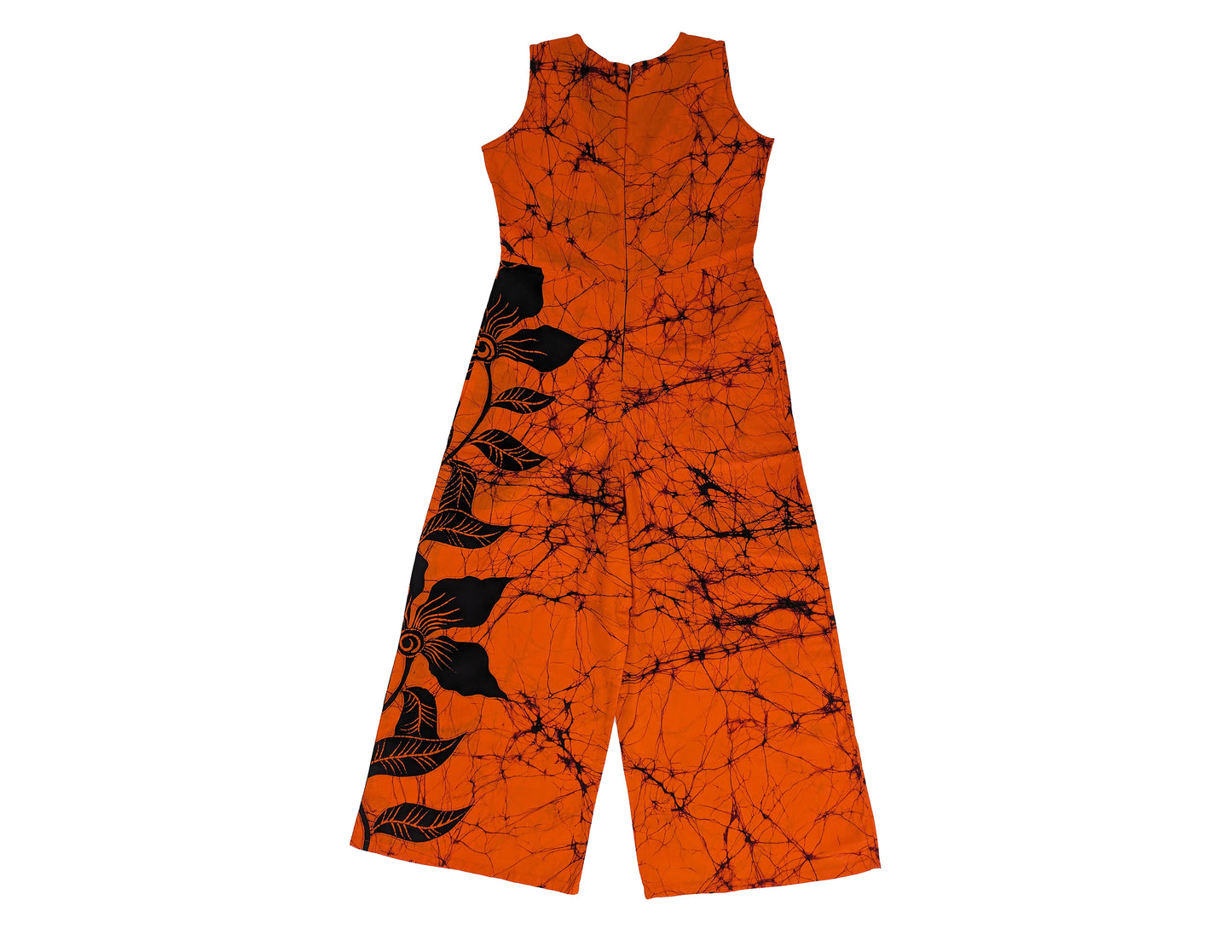 MODERN COTTON BATHIK JUMP SUIT FOR WOMEN-Orange