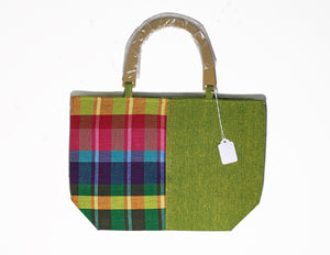 Cotton Handloom Hand bag - Light Green