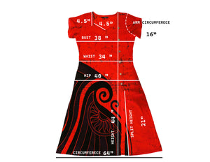 BATHIK Rayon Dress - Red color
